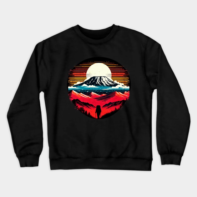 Mt. Kilimanjaro Tansania Design Crewneck Sweatshirt by Miami Neon Designs